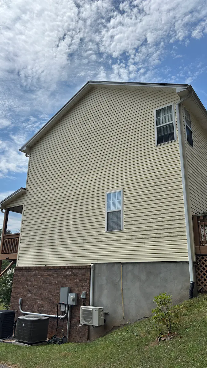 House siding before softwash - wide shot